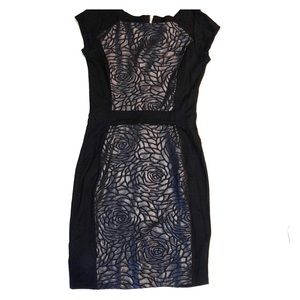 Black dress with faux leather